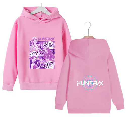 Hunter of Demon Girl Children's Anime Cartoon Hooded Print Sweatshirt for Boys and Girls Warm and Fashionable Sweatshirt