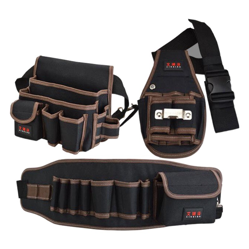 Kit de la cintura bolsa multifuncional de tela Oxford Reparación de hardware especial bolsa de herramientas tamaño pequeño resistente al desgaste engrosada electricista bolsa de la cintura