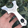 Slingshot stainless steel, street toy with flat rubber bands, new collection, mirror effect, eagle