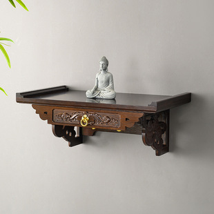 God of Wealth Buddha Cabinet Niche Guanyin Altar Altar Niche Altar Table Wall-Mounted Hanging Cabinet Home Shrine Worship Buddha Table Standing Cabinet
