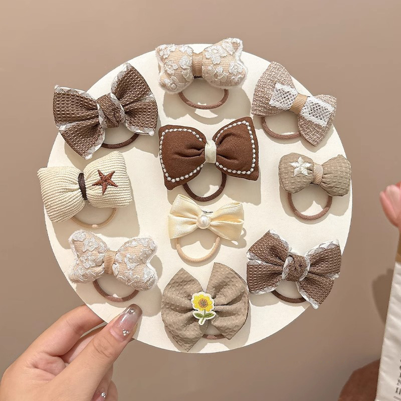 Niños arco coreano anillo de cabello lindo curry atado cabello banda elástica no dañada cabello cuerda de cabello de niña pequeña