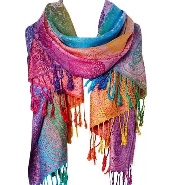 Ethnic Style Spring and Autumn Mix and Match Scarf Dual-use Jacquard Color Cashew Long Scarf Travel Photograph Shawl Women's Bag Turban