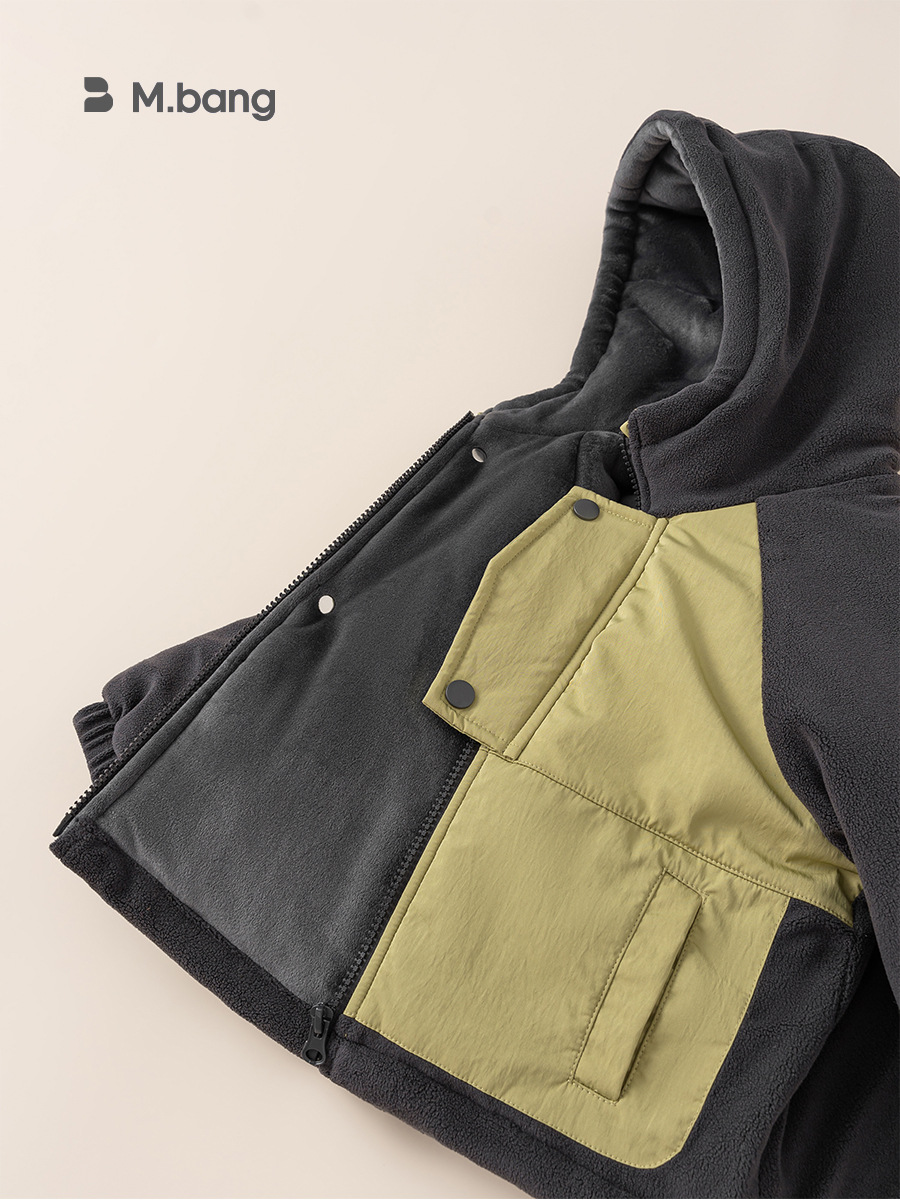 Ropa Infantil Youbao, Ropa de Trabajo de Otoño e Invierno, Chaqueta Cortavientos con Capucha y Bloques de Color para Niños Pequeños, Ropa de Invierno