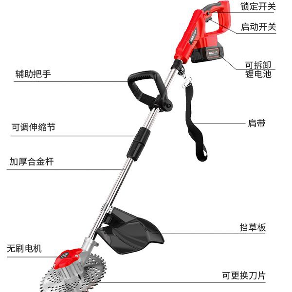 大功率除草机割草机背负大容量电池电瓶长续航打草机灌木草坪杂草