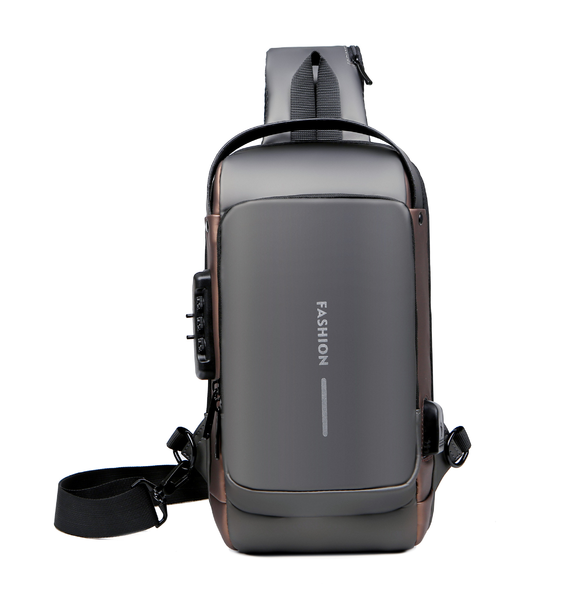 Bolso de pecho de hombre transfronterizo bloqueo de contraseña alta sensación de locomotora bolsa de transporte de hombro al aire libre bolsa deportiva regalos al por mayor