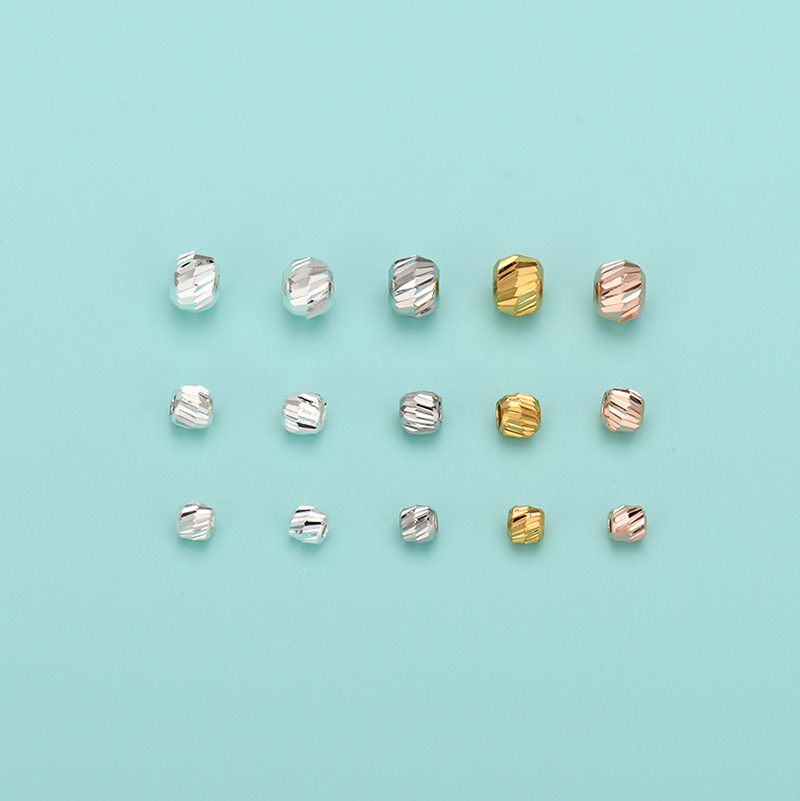 Center-Drilled Drill Orientation 1 Piece Diameter 3mm Diameter 4mm 925 Sterling Silver Solid Color Polished DIY Jewelry Accessories Beads