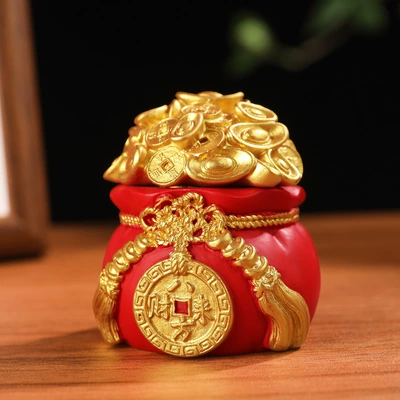 Fortune Money Bag Car Ornament Can Be Added with Fragrance Paste, Can Be Combined with Other Car Decorations, Creative Vietnamese Car Accessories (Car ornaments) - fortune-red-bag-ornaments