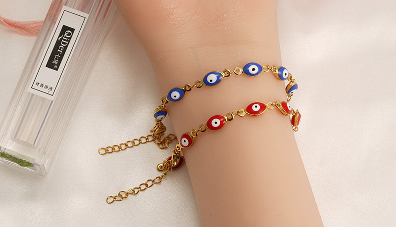 Ethnic Style Devilu0027S Eye Stainless Steel Enamel Bracelets