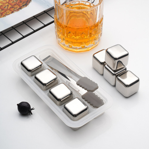 304 stainless steel ice cube tray, ice beer stones set for home bar use, suitable for whiskey, beer, and beverage cooling