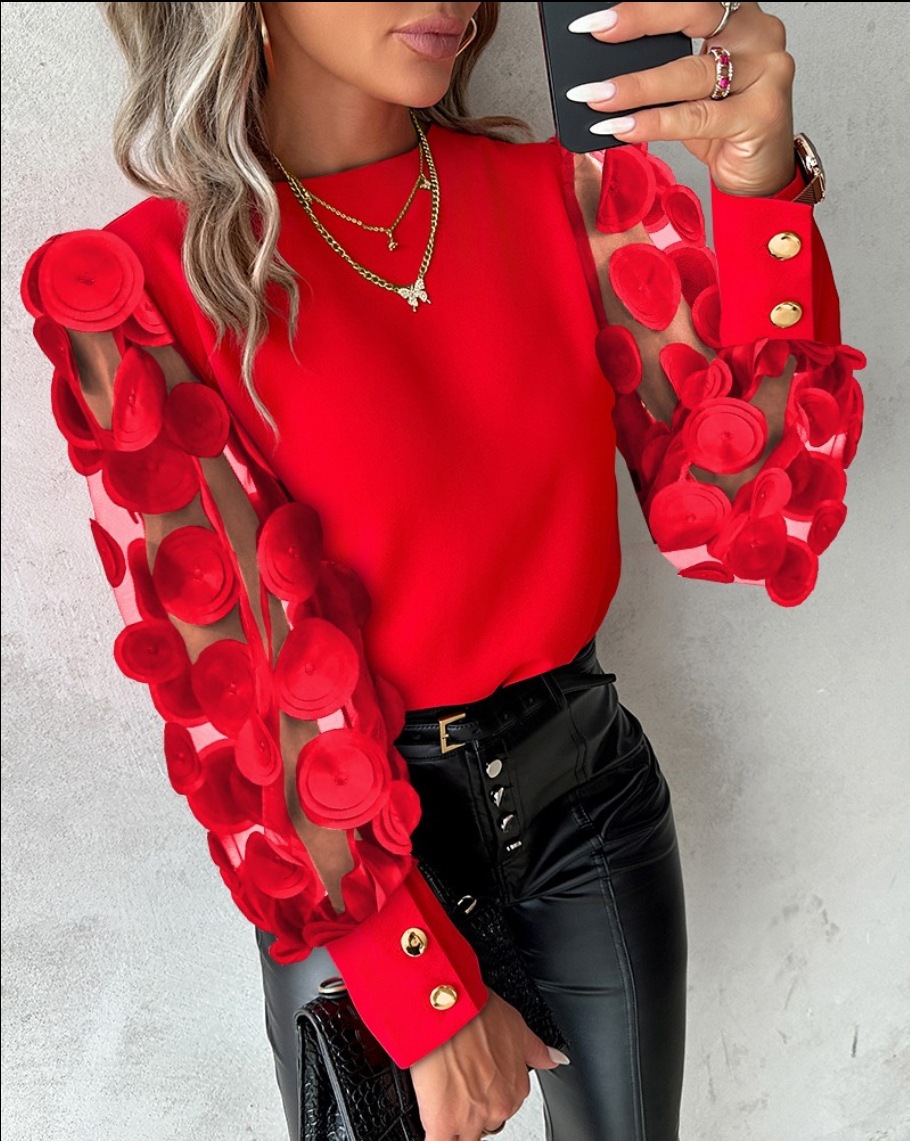 Casual, Daily Occasion Wholesale Women's Elegant Solid Color Long Sleeve Blouses