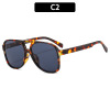 Fashionable retro brand sunglasses, glasses solar-powered for leisure hip-hop style, European style