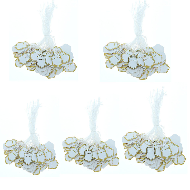 500pcs gold and silver five-star handwritten jewelry with cotton thread price tag commodity logo decoration card cross-border supply