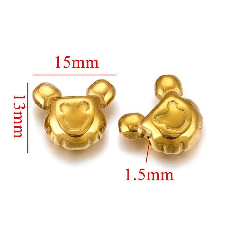 Perforación de acero inoxidable gran agujero diafragma de perlas de oro 18K colgante collar perlas DIY joyas pulseras al por mayor