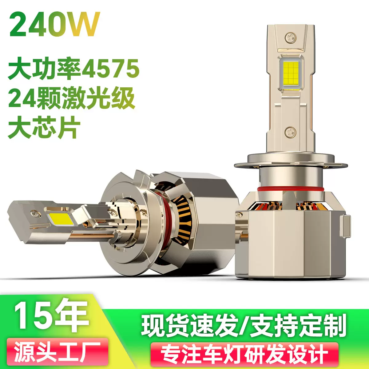 LED大灯跨境汽车LED灯泡大功率led车灯远近一体24芯LED车灯