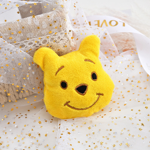 Cartoon cotton-filled bear doll plush brooch material handmade DIY hairpin felt bag accessories accessories