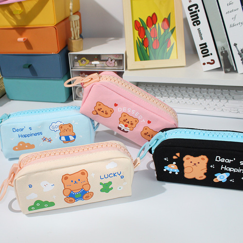 Pencil bag for primary school girls pencil case female Japanese stationery middle school student girl pencil case simple large capacity ins