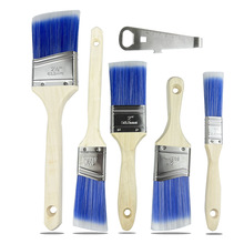 高品质油漆刷套装蓝白五件套油漆刷和开瓶器组合家庭DIY刷漆打蜡