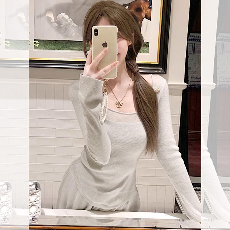 Pure Desire Square Neck Knitted Bottoming Shirt Women's Autumn and Winter 2025 New Slim Pullover Sweater High-End Top