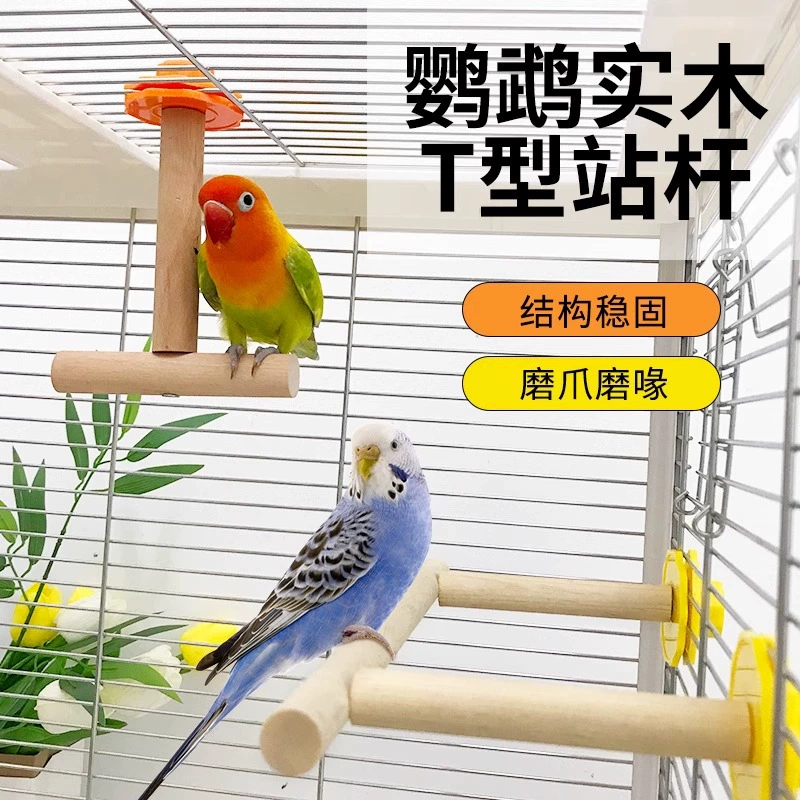 Подставка для игрушек в виде попугая, Т-образная подставка, подставка из цельного дерева, палочка, пион, черный феникс, интерактивная подставка для шлифовки когтей, игрушка для птиц, принадлежности для птиц