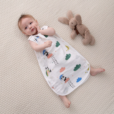 Manufactor customized OEM Vest type baby Baby sleeping bags summer children Sleeping bag pure cotton Gauze Anti Tipi spring and autumn