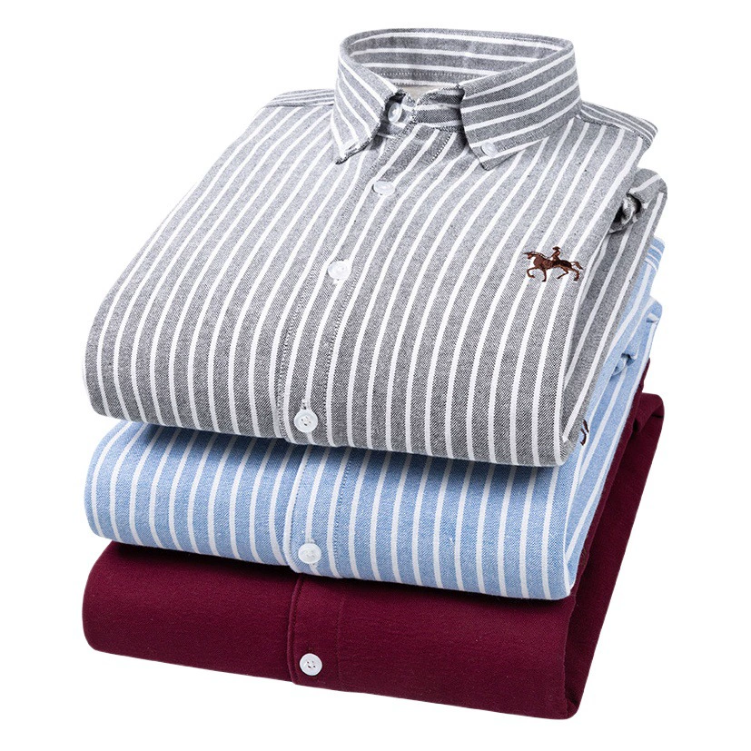 Зимняя хлопковая утолщенная рубашка на флисовой подкладке, Мужская зимняя теплая рубашка, оксфордская повседневная одежда для молодого папы среднего возраста