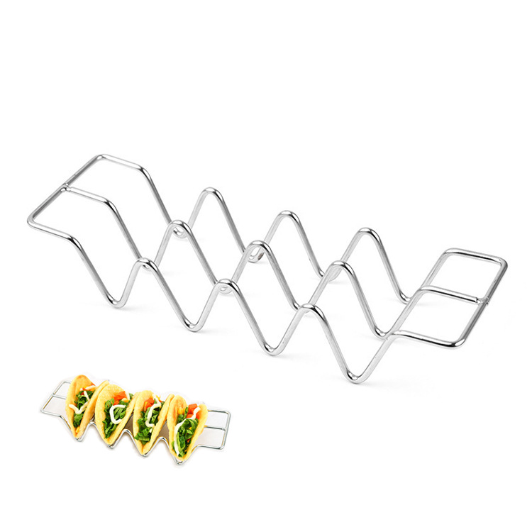 En stock en forma de W burrito estante de la torta 304 taco Pancake rack taco TITULAR DE ACERO INOXIDABLE