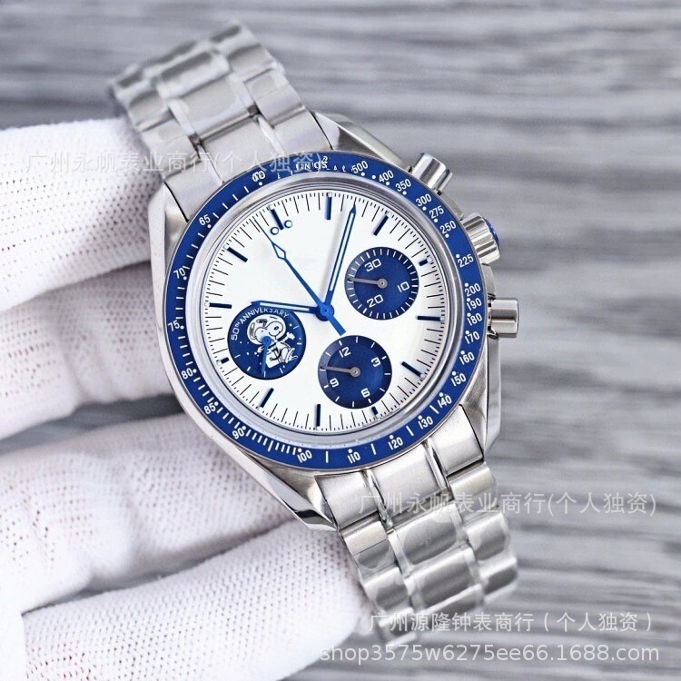 Oujia Snoopy Super Series Multifunctional Chronograph Men's Watch with Three Dials and Six Hands, High-Quality Men's Watch with Luminous and Waterproof Features Oujia Snoopy Super Series Multifunctional Chronograph Men's Watch with Three Dials and Six Hands, High-Quality Men's Watch with Luminous and Waterproof Features