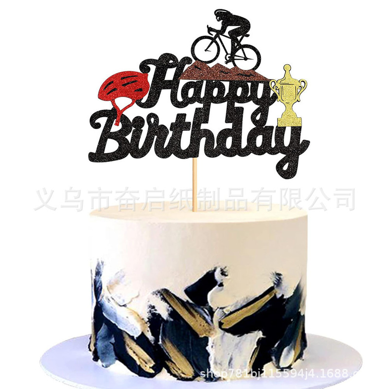 Cross-Border Multi-Layer Mountain Bike Sports Themed Birthday Cake Topper Bicycle Rider Birthday Party Decoration Cross-Border Multi-Layer Mountain Bike Sports Themed Birthday Cake Topper Bicycle Rider Birthday Party Decoration