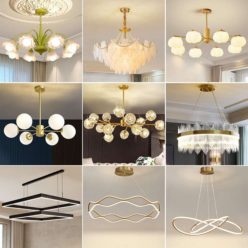 Lámpara de araña de sala de estar Sala de alta gama Restaurante de lujo moderno simple y ligero Estilo crema nórdico Lámparas de iluminación para el hogar de Zhongshan