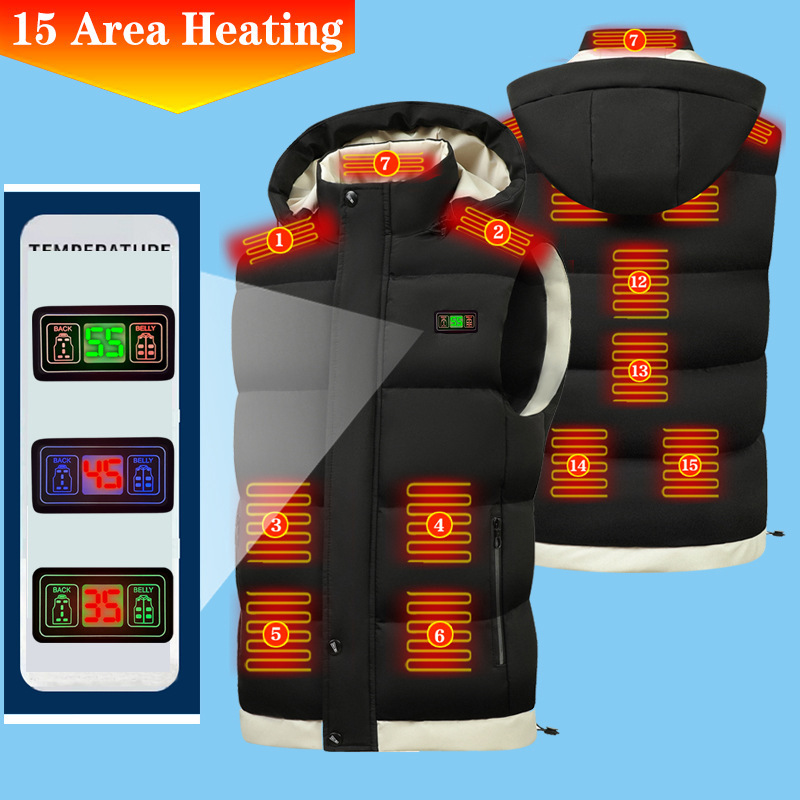 Customized Men's Smart Heating Clothing Winter Windproof Warm Constant Temperature Vest 5V Power Bank Electric Heating Hooded Cotton Clothing Customized Men's Smart Heating Clothing Winter Windproof Warm Constant Temperature Vest 5V Power Bank Electric Heating Hooded Cotton Clothing