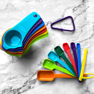 New color plastic measuring spoon measuring cup suit 15-piece measuring spoon baking tool seasoning spoon coffee spoon with scale