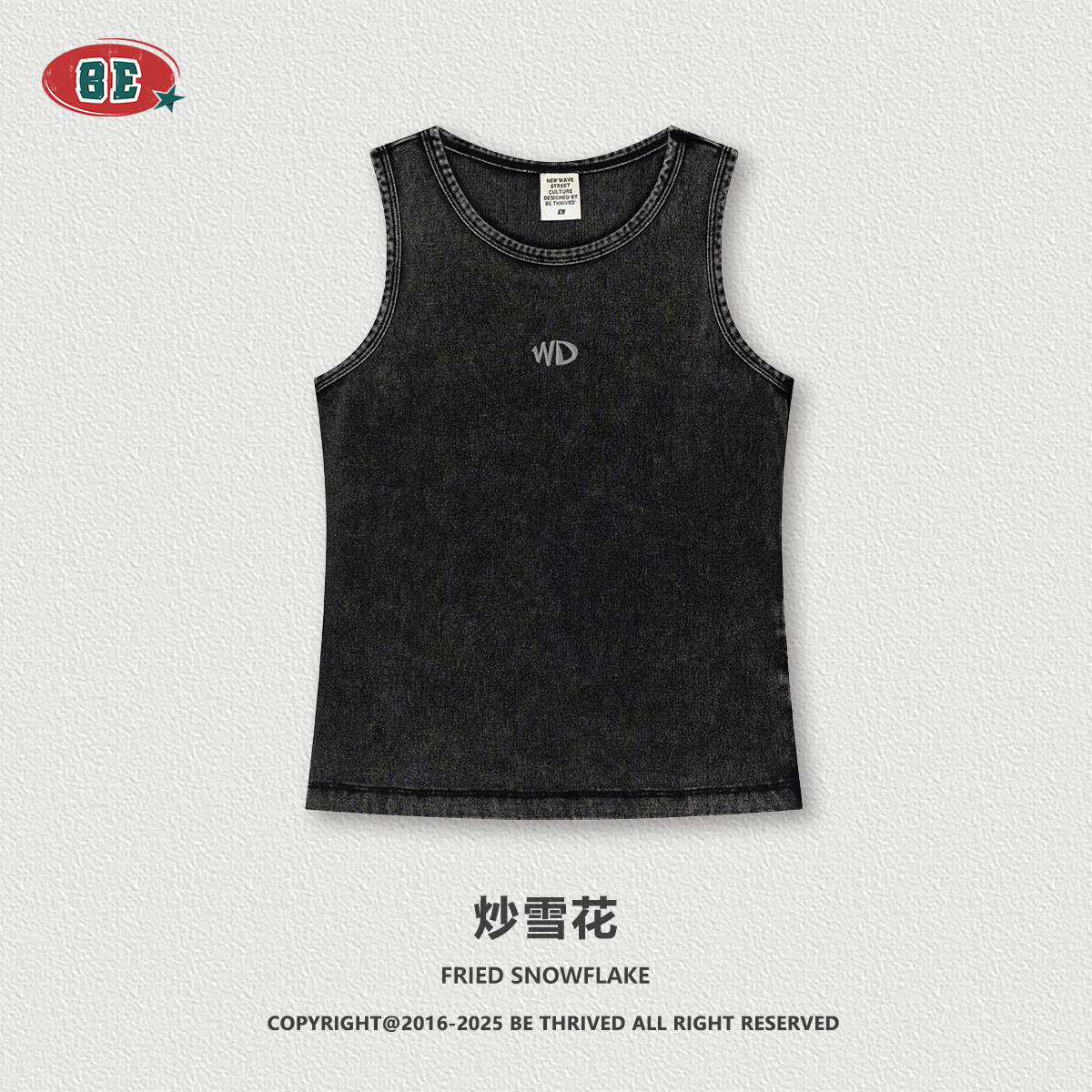 BE ropa de mujer 2025 verano tienda de compradores de moda europea y americana chaleco con logo bordado tridimensional montaña chica caliente top delgado mujer