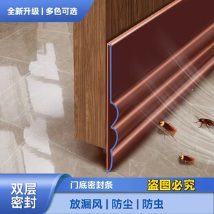 New Door Bottom Sealing Strip, Door Gap Soundproofing Strip, Windproof and Water-Blocking Bedroom Door Silent Foot Gap Blocking Strip, Self-Adhesive