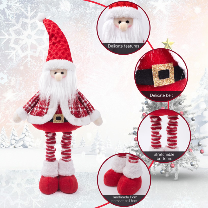 国境を越えた新しいクリスマス伸縮公仔かわいいヘラジカ人形クリスマスマフラー老人公仔装飾品卸売り|undefined