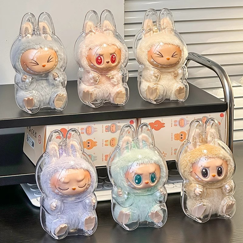 Labubu ビニール保護カバー Labubu シットパーティードール防塵マスク透明ベビーウォーキング収納ディスプレイボックス|undefined