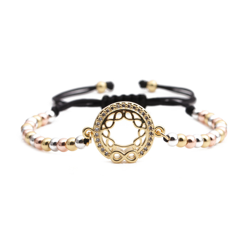 Ethnic Style Zircon Gold Infinity Geometric Adjustable Bracelet display picture 5