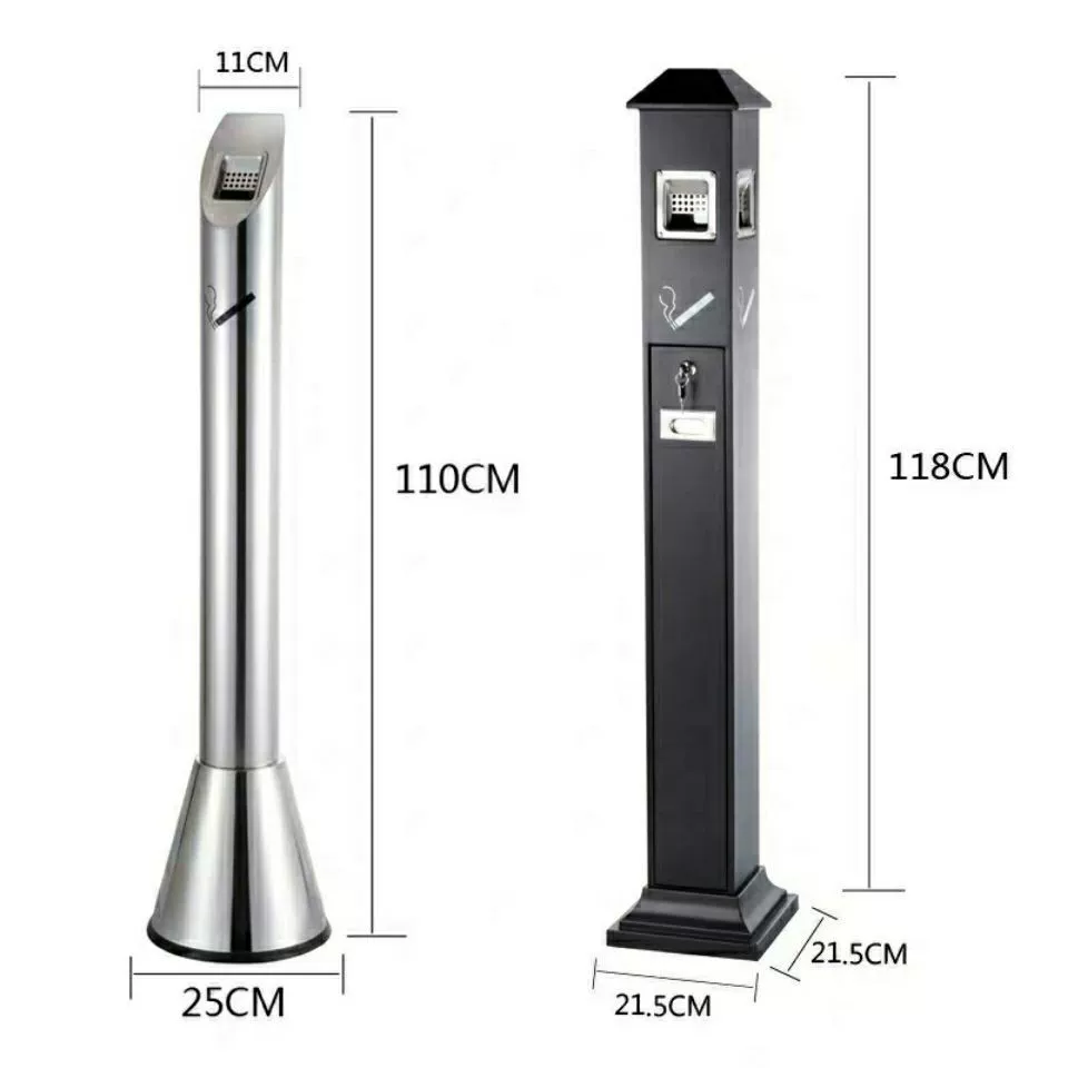 Нержавеющая сталь окурки столб вертикальный открытый пепельница бочка торговый центр Общественная зона для курения бочка пепельница чашка