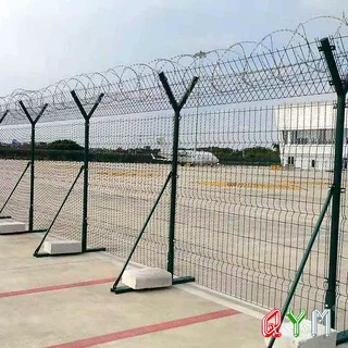 机场护栏刀片刺绳安全隔离围栏监狱看守所护栏Y型立柱飞机场围栏