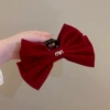 Burgundy velvet min bow gripper