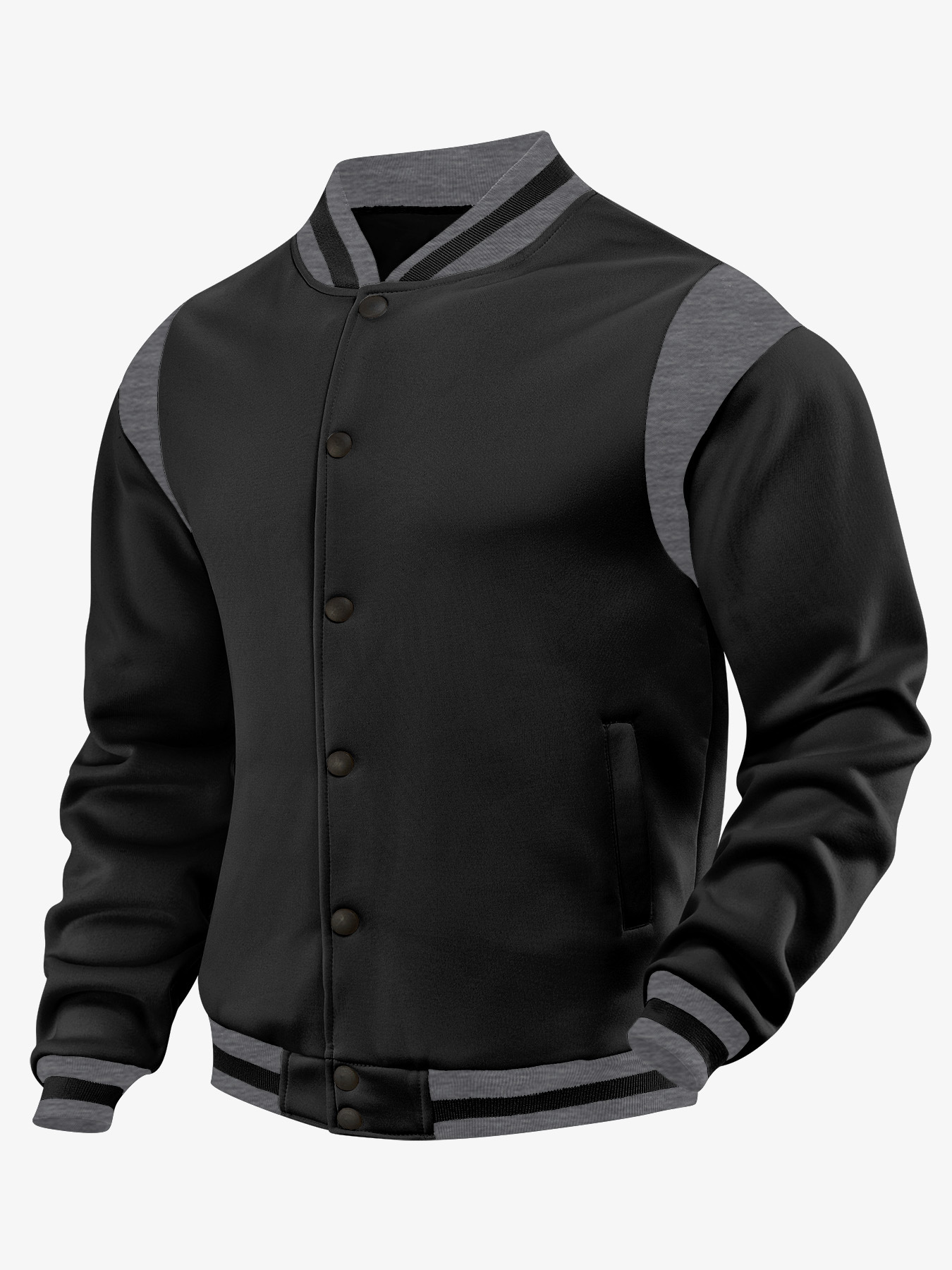 Herren Fleecejacke Mit Patchwork Im Lässigen Sportstil_voghion.com