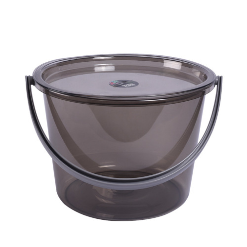 Transparent plastic bucket for home use, factory wholesale, handle large bucket with lid, student thick bucket basin water scoop set