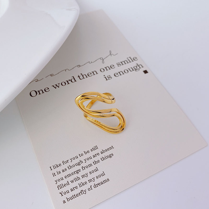 Fashion Geometric Titanium Steel Plating Rings 1 Piece