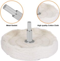 帶柄白布輪 鏡面拋光拋光蠟棉布輪蘑菇圓柱圓錐絨布輪磨頭柄徑6mm