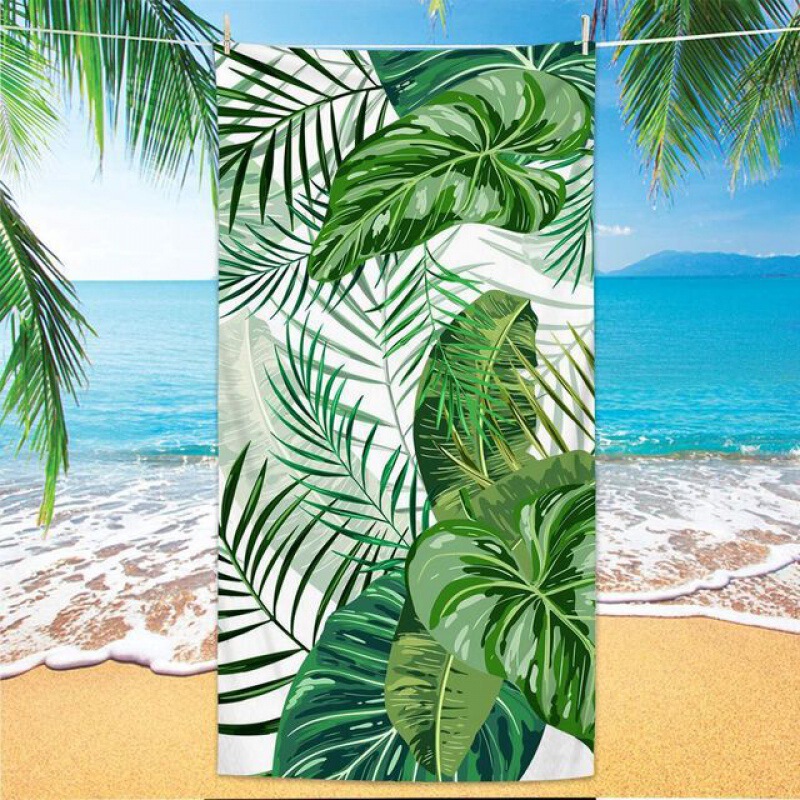 Double-sided velvet printed quick-drying bath towel beach towel sports absorbent soft yoga towel wholesale storage seaside swimming