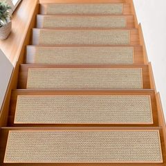 日式仿亚麻纯色楼梯垫家用耐磨耐脏脚垫实木地板楼梯防滑易打理地