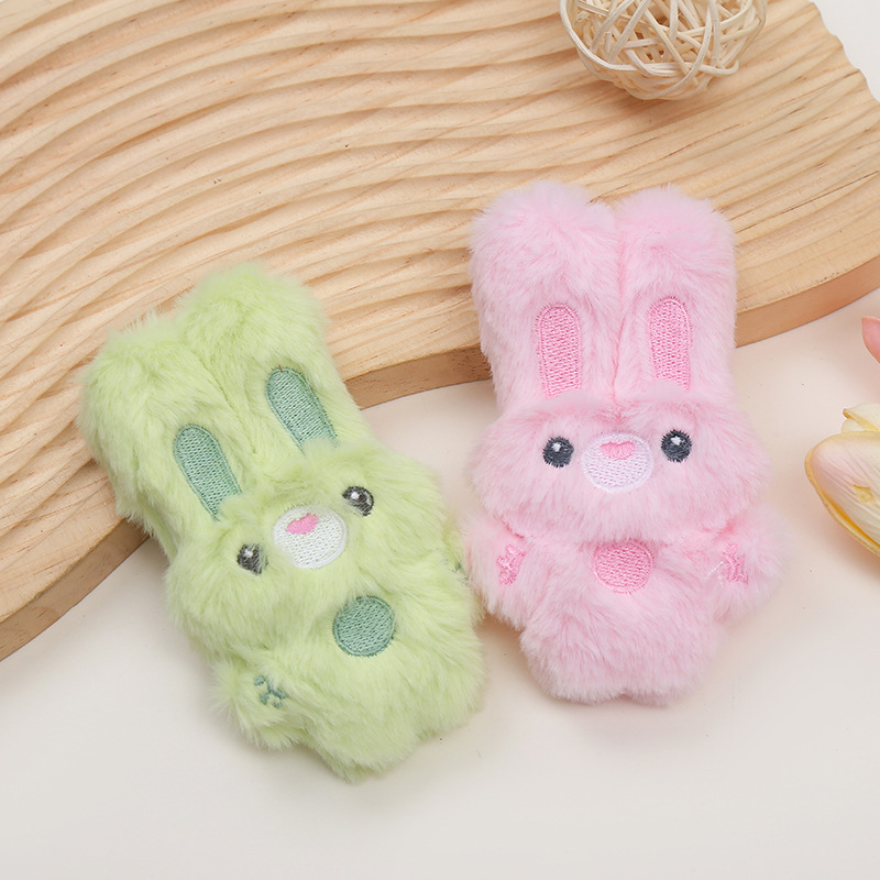 日韓縦耳ウサギ充填綿人形diyマフラー児童服装靴帽材料バッグキーホルダーストラップ