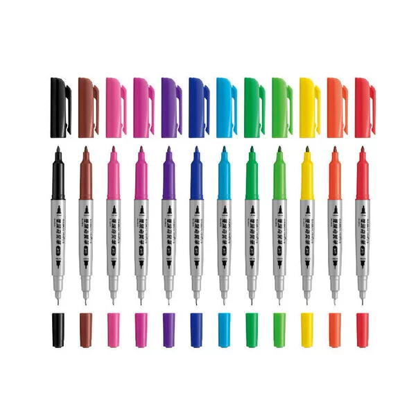 Taiwan Lion double-headed oily color marker waterproof quick-drying art painting graffiti drawing edge Mark Hook pen
