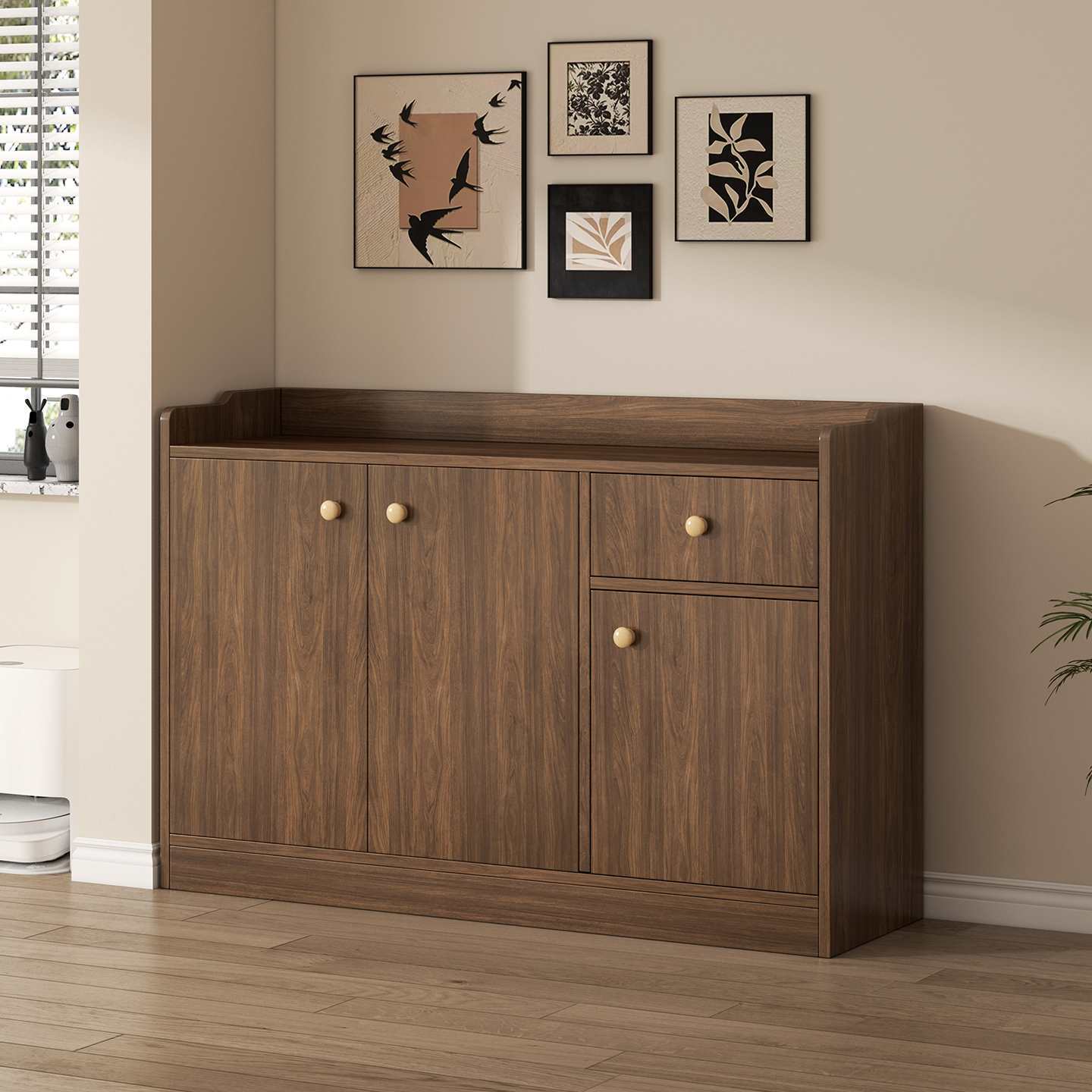 Japanese-Style Sideboard Simple Wall-Mounted Storage Cabinet for Dining Room Tea Cabinet Kitchen Storage Cabinet Side Cabinet