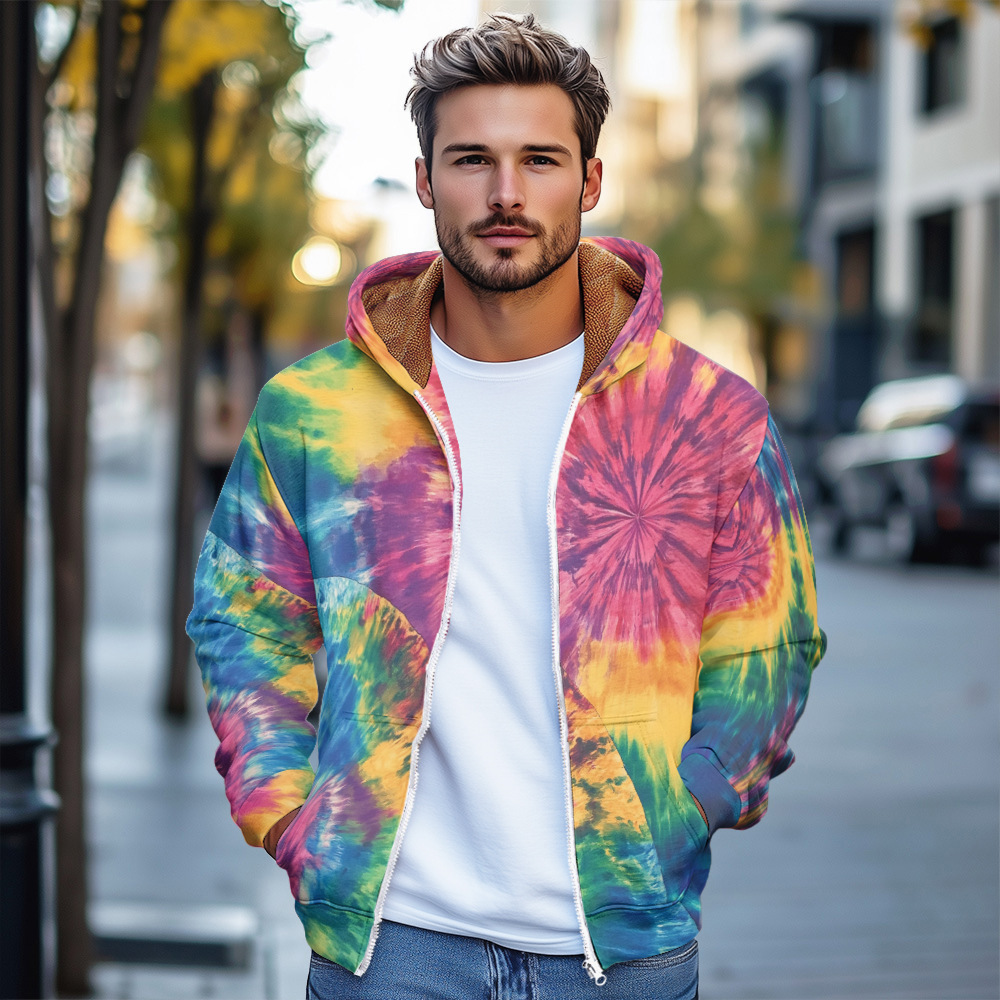2024 otoño nuevo estilo chaqueta de manga larga a juego de colores para hombres vitalidad juvenil estilo universitario suéter con cremallera MF12