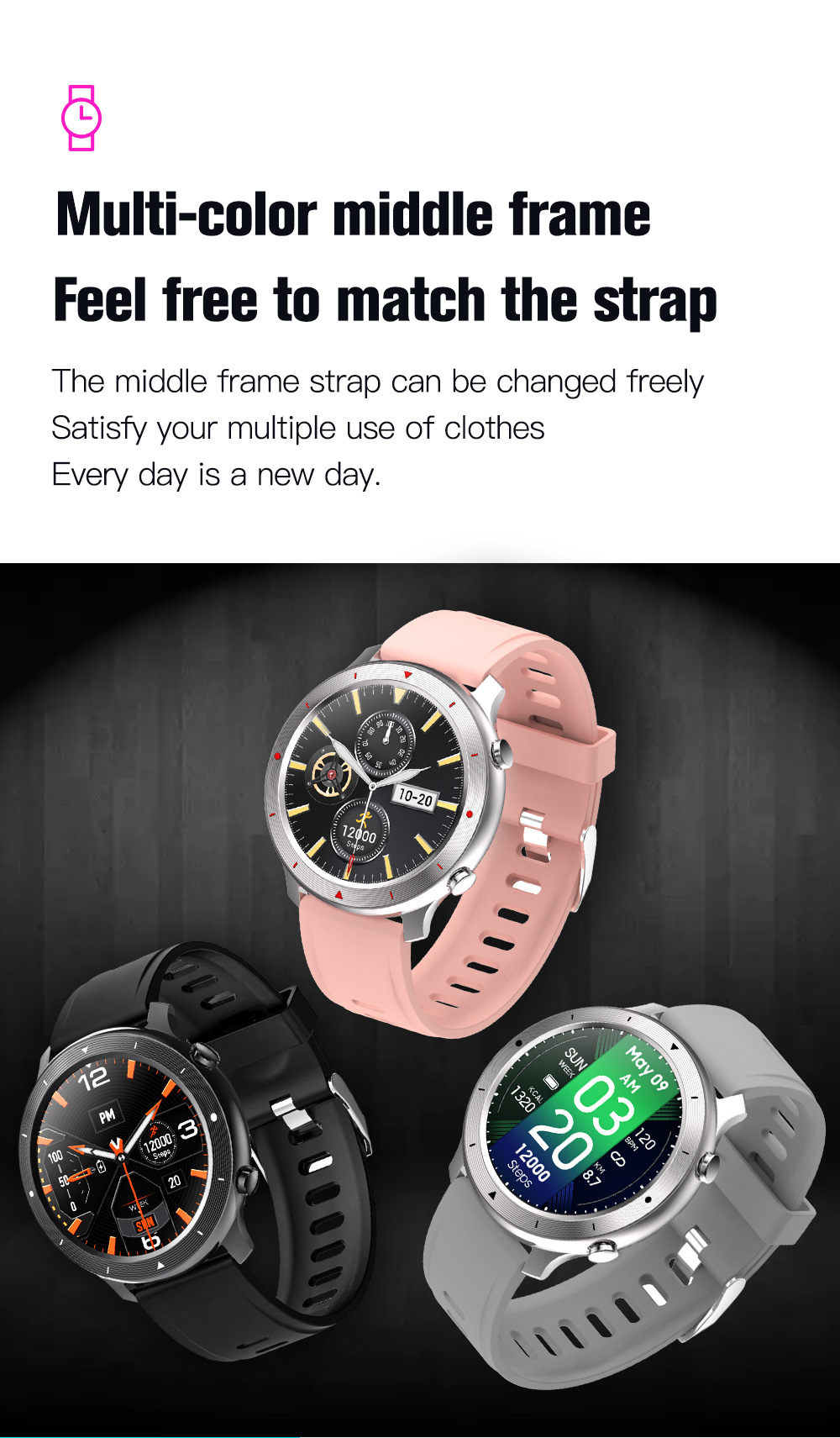 F87 orologio intelligente Bluetooth chiamata periodo mestruale femminile_voghion.com